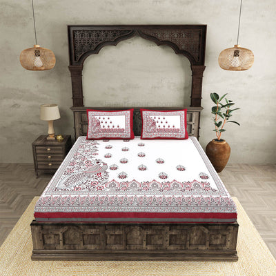 Artistic Beauty Contrast Pink King Size Premium Cotton Bed Sheet