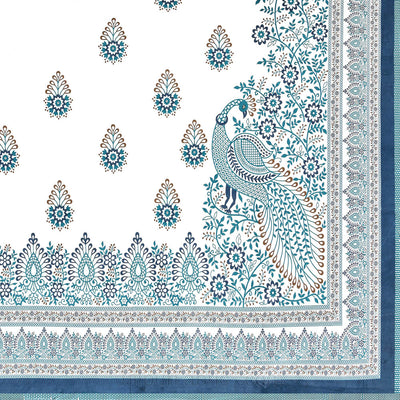 Artistic beauty contrast blue king size  premium cotton bed sheet