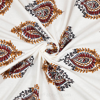 JaipurFabric® booti block print greenish king size  premium cotton bed sheet