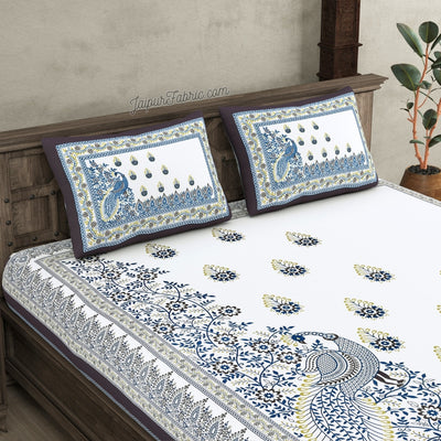 Artistic Beauty Contrast Gray King Size Premium Cotton Bed Sheet