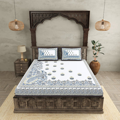 Artistic Beauty Contrast Gray King Size Premium Cotton Bed Sheet