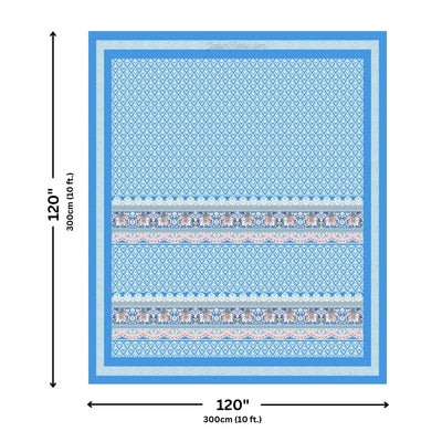 Super King Size 10 Feet Wide Bedsheet with Jaipuri Elephant Print – Choose Your Favorite Color