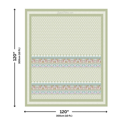 Mint Green Adorable Elephant Print Design Super King Size Bedsheet