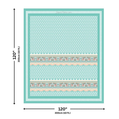 Super King Size 10 Feet Wide Bedsheet with Jaipuri Elephant Print – Choose Your Favorite Color
