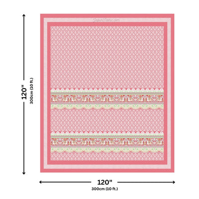 Super King Size 10 Feet Wide Bedsheet with Jaipuri Elephant Print – Choose Your Favorite Color