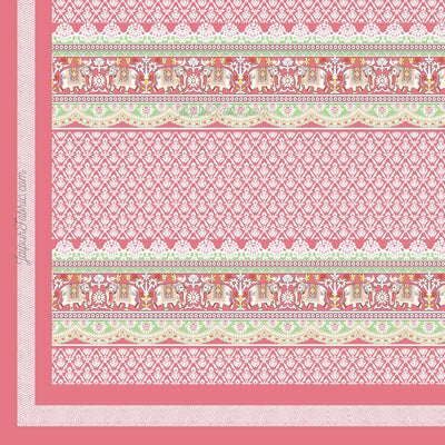 Blush Pink Super King Size  Bedsheet with Adorable Elephant Print