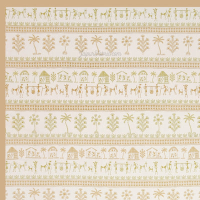 JaipurFabric® Urban Tribals Sand Brown Super King Size Premium Cotton Bed Sheet