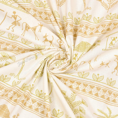 JaipurFabric® Urban Tribals Sand Brown Super King Size Premium Cotton Bed Sheet
