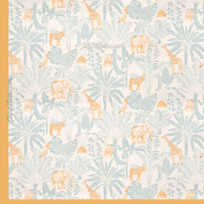 Wildlife Wonders Super King Size  Mustard & Teal Bedsheet with Animal Prints