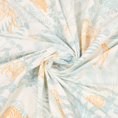 Wildlife Wonders Super King Size  Mustard & Teal Bedsheet with Animal Prints