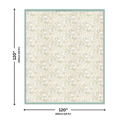 Exotic Wildlife Print Super King Size  Bedsheet in Green Tones