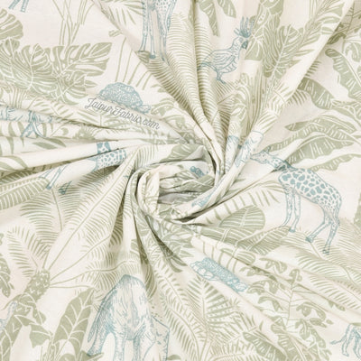 Exotic Wildlife Print Super King Size  Bedsheet in Green Tones