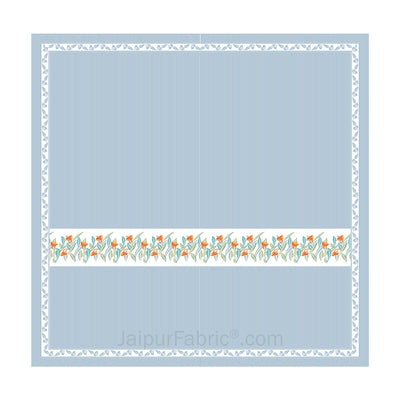 Blue Eco Friendly Pure Cotton King Size Double BedSheet