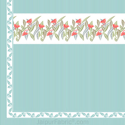 Sea Green Eco Friendly Pure Cotton Fitted BedSheet