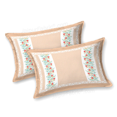 Peach Eco Friendly Pure Cotton Fitted BedSheet