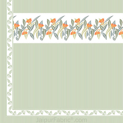 Green Eco Friendly Pure Cotton Fitted BedSheet