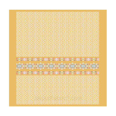 Yellow Ethnic Pure Cotton King Size Double BedSheet