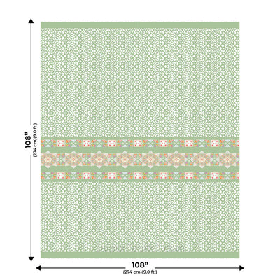 Green Ethnic Pure Cotton King Size Double BedSheet