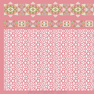 Pink Ethnic Pure Cotton King Size Double BedSheet