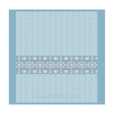 Blue Ethnic Pure Cotton King Size Double BedSheet