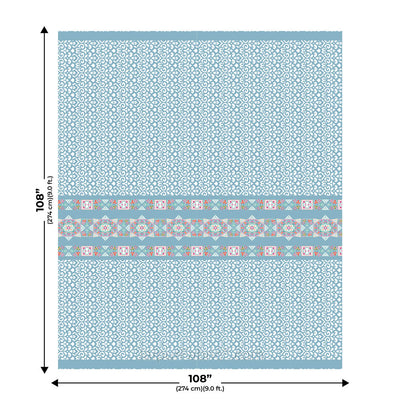 Blue Ethnic Pure Cotton King Size Double BedSheet