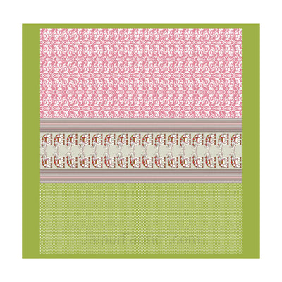 Pinkish Green Traditional Floral Pure Cotton King Size Double BedSheet
