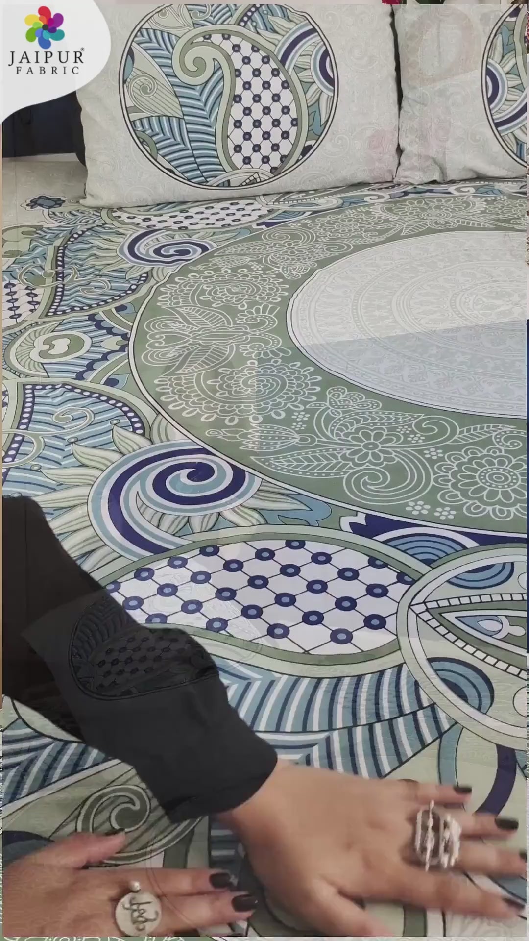 Cosmic Kolam Blue Double Bedsheet