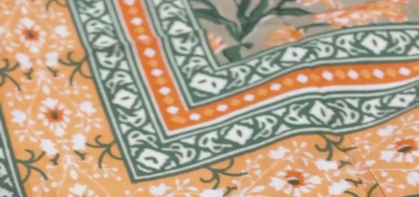 Awesome leaves Brown Cream Double Bedsheet