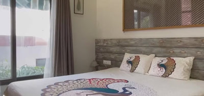Twill Cotton Bedsheet Dancing Peacock