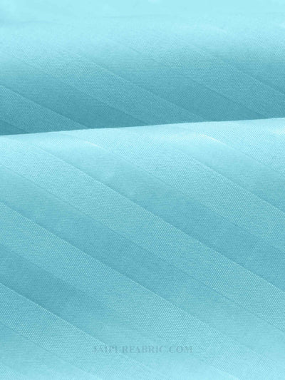 Sky Blue Satin Stripes Single BedSheet