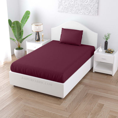 Pretty Purple Satin Stripes Single BedSheet