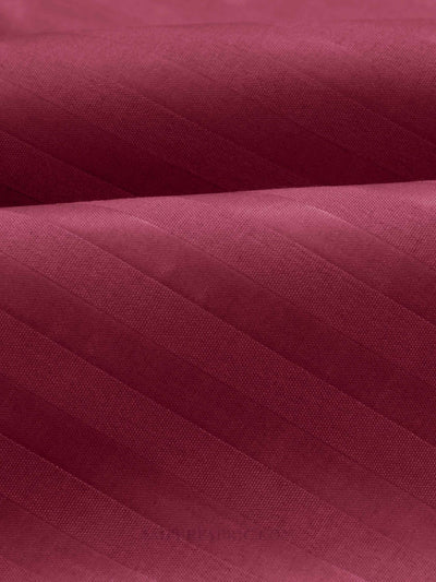 Dark Pink Satin Stripes Single BedSheet