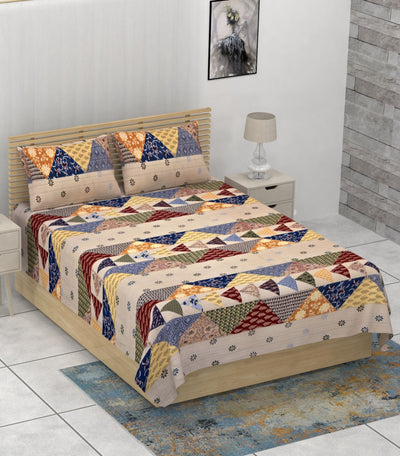 Barmeri Pastel Delight – Twill Cotton Single Bedsheet with Two Pillow Covers