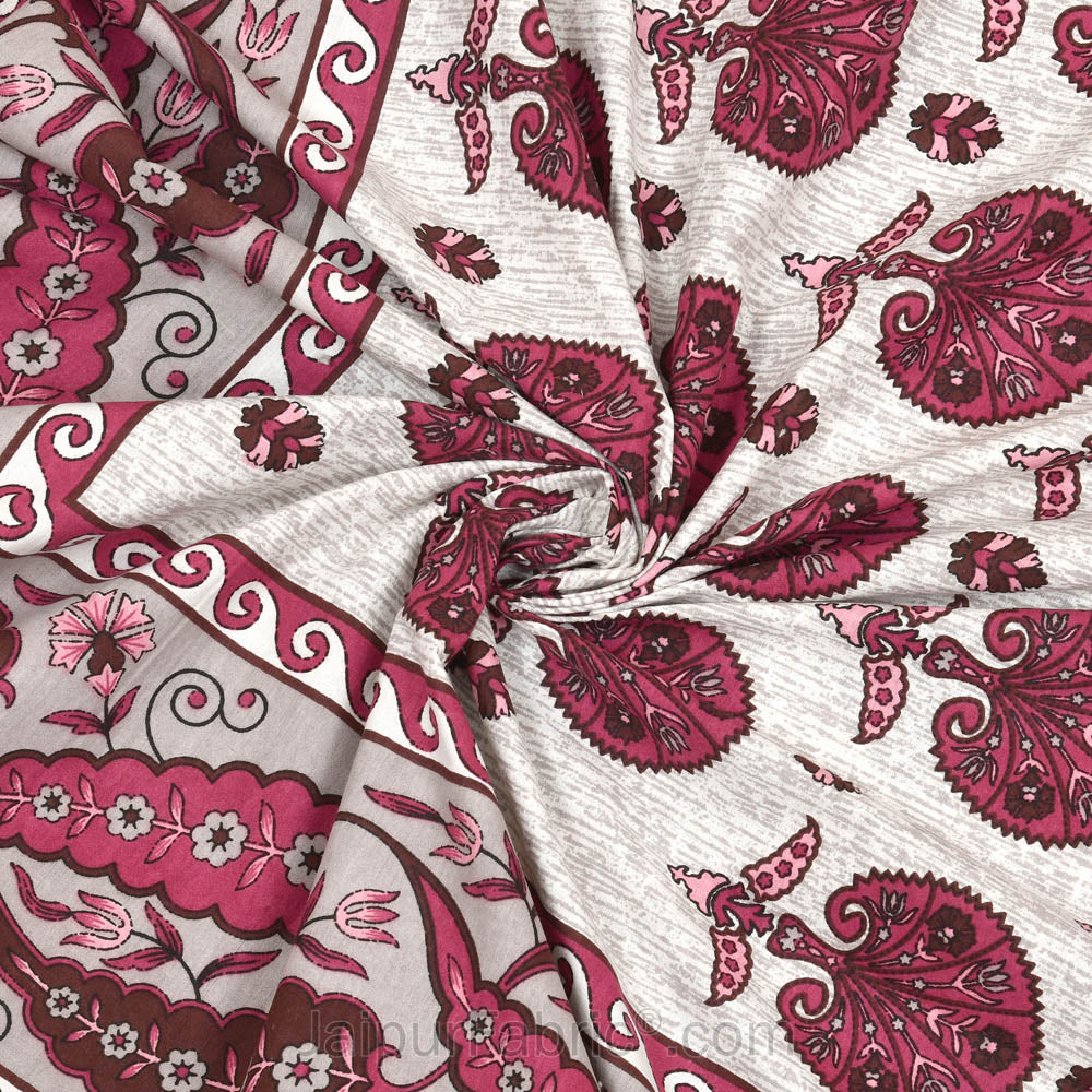 LeafLand Pink Single Bed Size Cotton Bedsheet