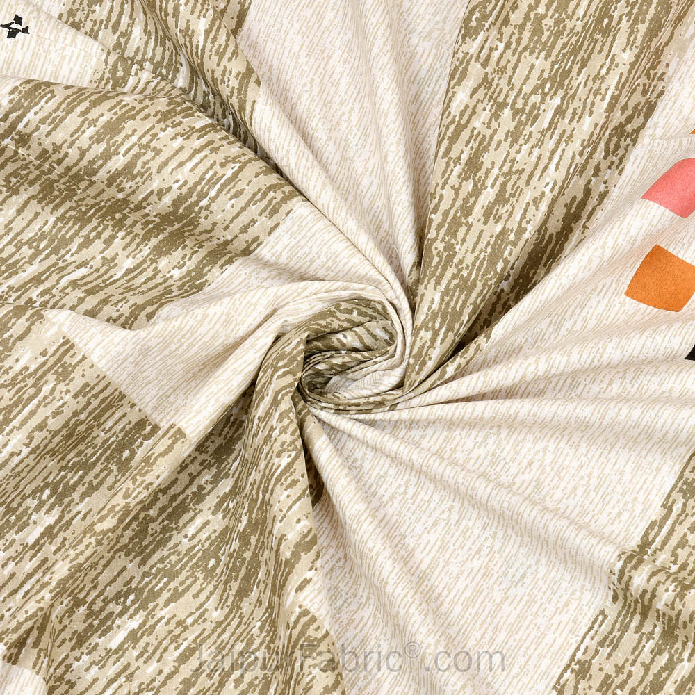 Fancy Fans Green Single Bed Size Cotton Bedsheet