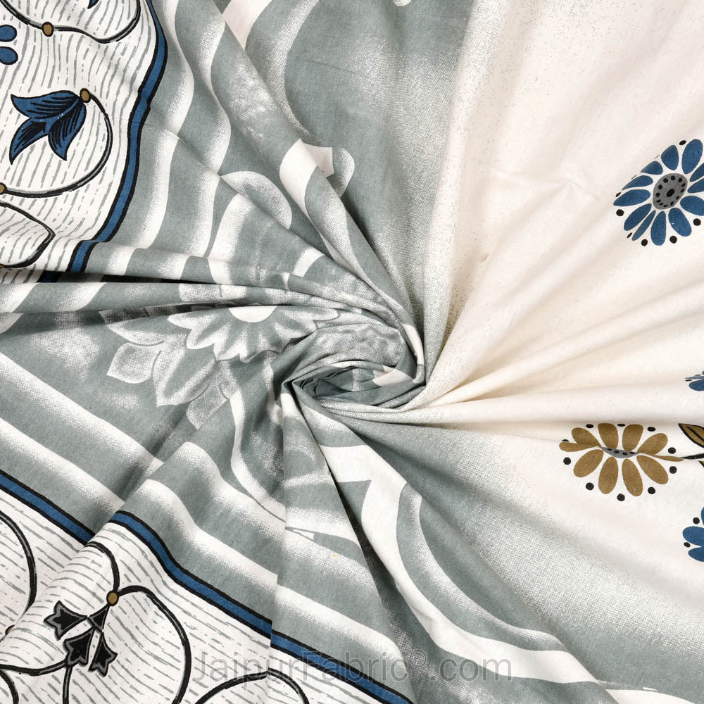 Hearty Welcome Green Single Bed Size Cotton Bedsheet