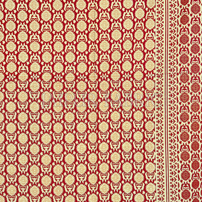 Maroon Border Cream Base Small Floral Pattern With Golden Print Super Fine Cotton Double Bedsheet