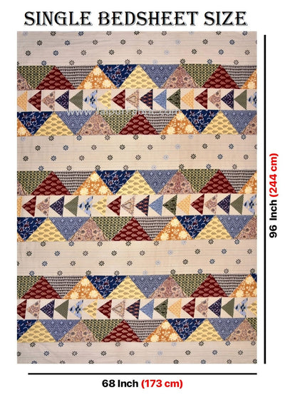 Beautiful Barmeri Bliss – 1 Double Bedsheet + 1 Single Bedsheet + 4 Pillow Covers