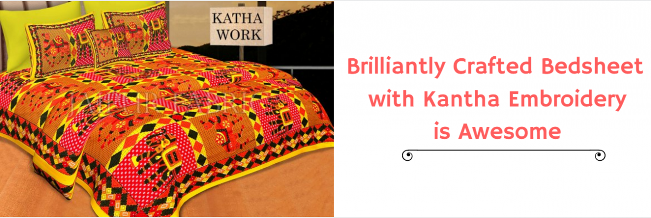 kantha work bedsheets