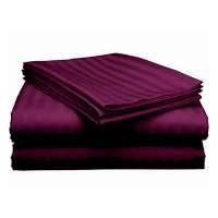 Purple Self Design 300 TC King Size Pure Cotton Satin Slumber Sheet for Double Bed with 2 pillow covers