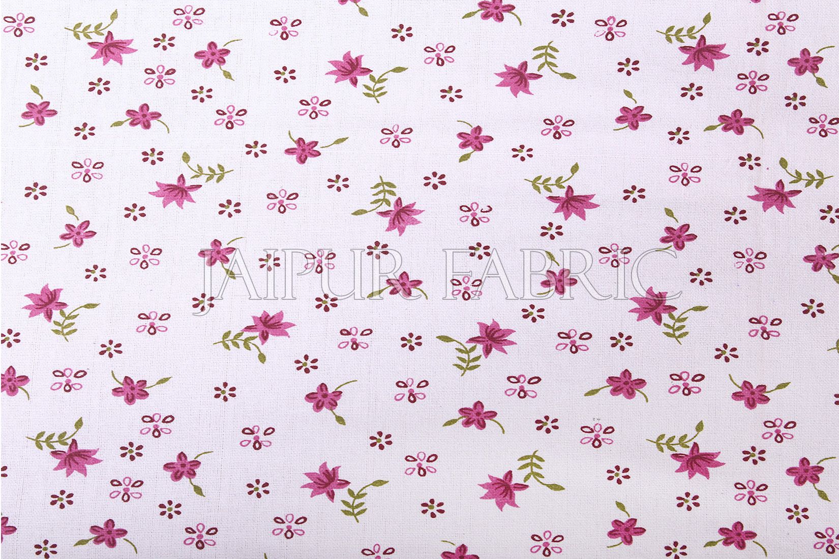 White Base Purple Flower Print Cashmere Cotton Double Bed Sheet