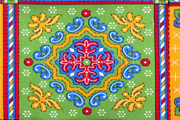 Yellow Royal Jaipuri Print Cotton Single Bed Sheet