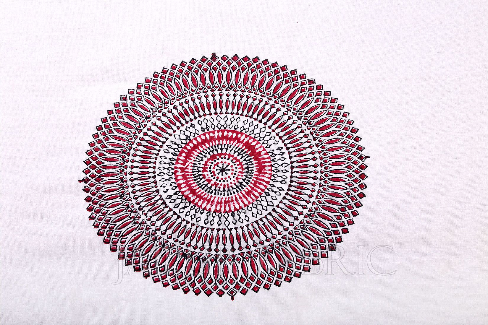 Red Barmeri Print Table Cover
