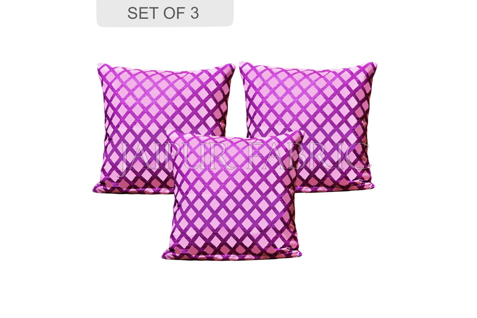 Amethyst Color Purple Square Print Cushion Cover