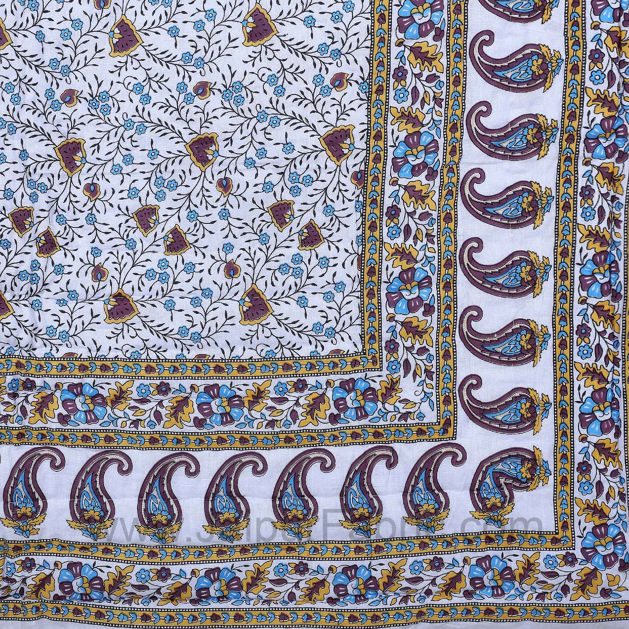 Jaipuri Quilt Floral Print 200Gsm Fine Cotton Single Bed Rajai