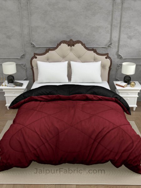 Maroon Black Double Bed Comforter