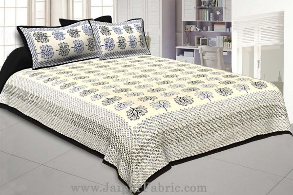 Black Trees Double Bedsheet With 2 Pillow covers