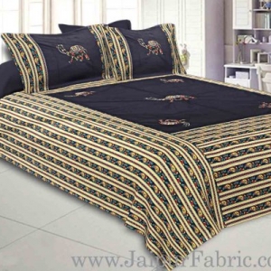 Double Bedsheet Patchwork  Camel  Design With Two Pillow Cover
