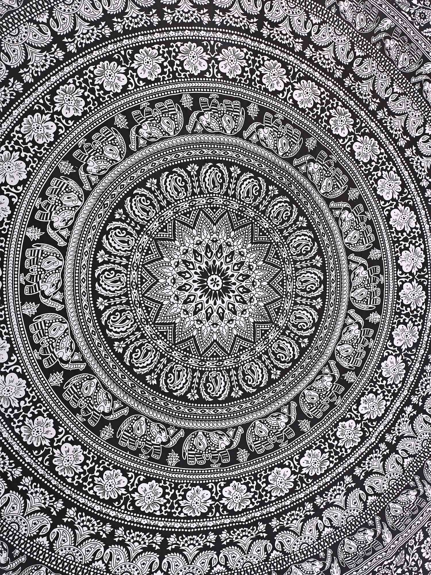 Black and White Floral And Rangoli Roundies