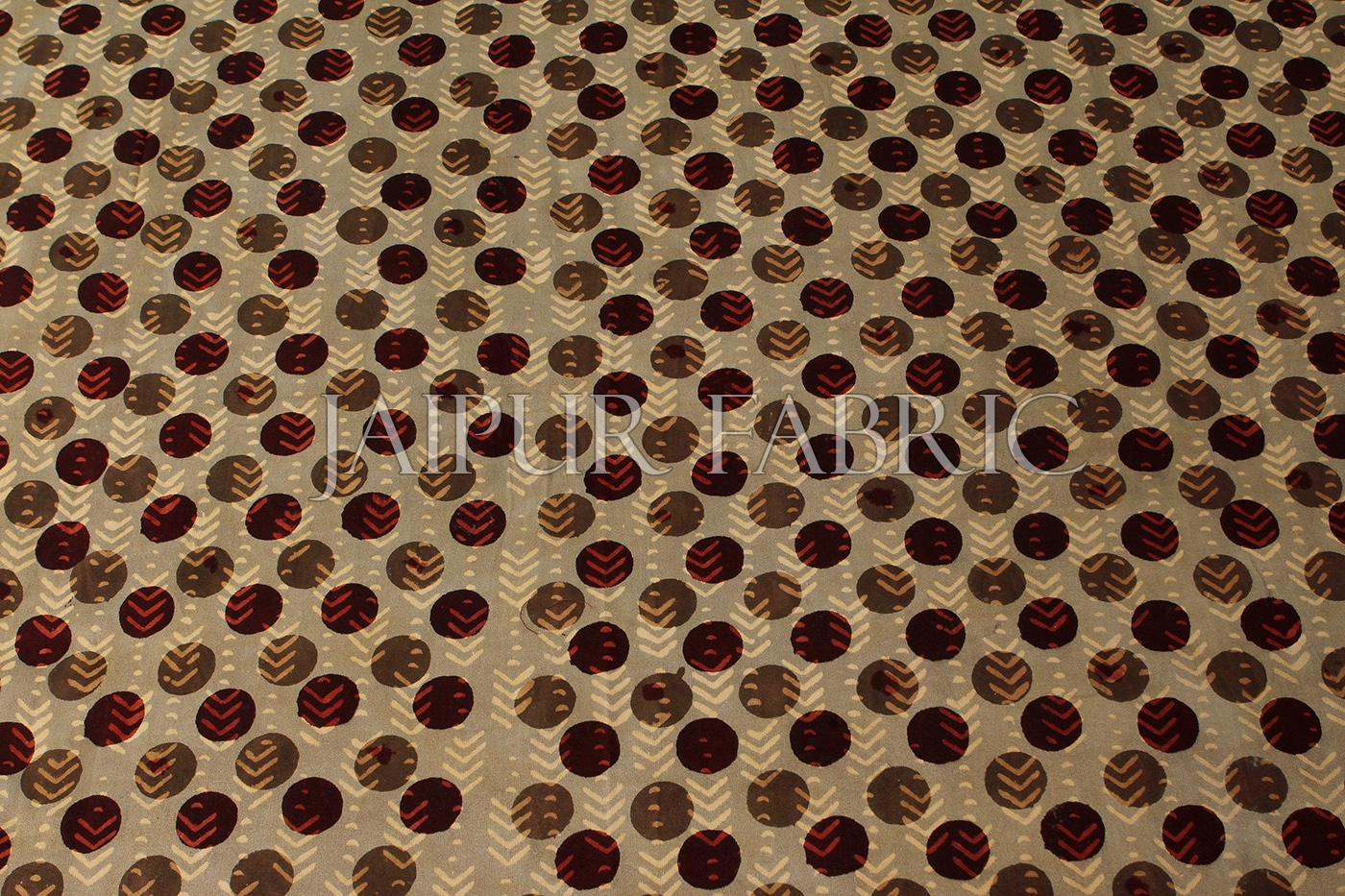 Polka Pattern Jaipur Bagru Block print Single Cotton Bed sheet